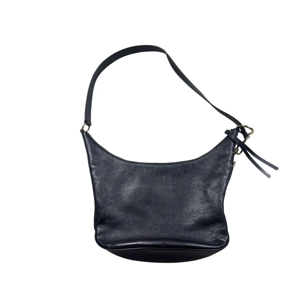 Michael‎ Kors Black Pebbled Leather Hobo Shoulder Bag Gold Hardware
